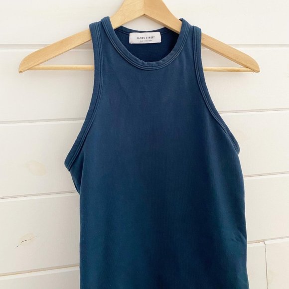 SOLD-James street co razor tank top midnight blue size medium - Picture 4 of 7